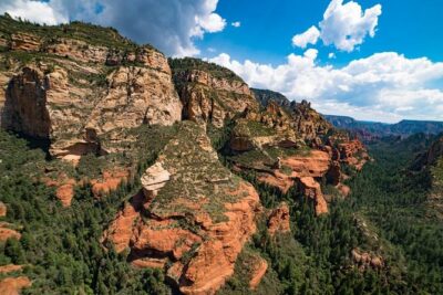 Sedona Helicopter Tour : Dust Devil Tour - Stop 1: Over Anasazi cliff dwellings, where the view beats the heat